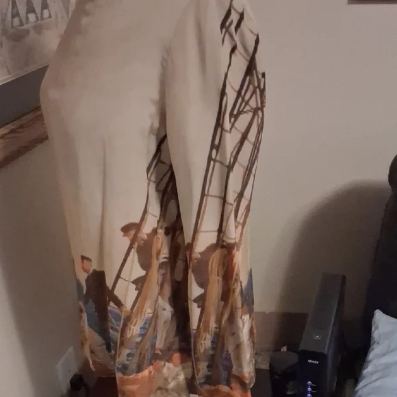 Akris Beige Artistic Print Blouse Dress - Picture 2 of 4